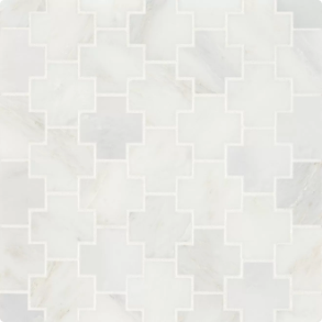 Oriental White Mosaic 4 - marble tile